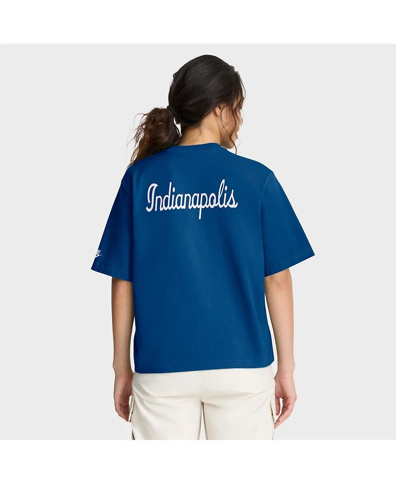 Nike Women's Royal Indianapolis Colts Rewind Pocket Boxy T-Shirt