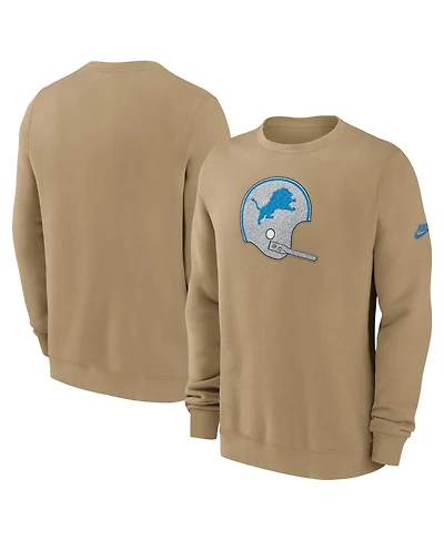 Nike Men's Tan Detroit Lions Swing Pass Rewind Club Pullover Sweatshirt