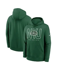 Nike Men's Green New York Jets Busted Play Club Fleece Pullover Hoodie