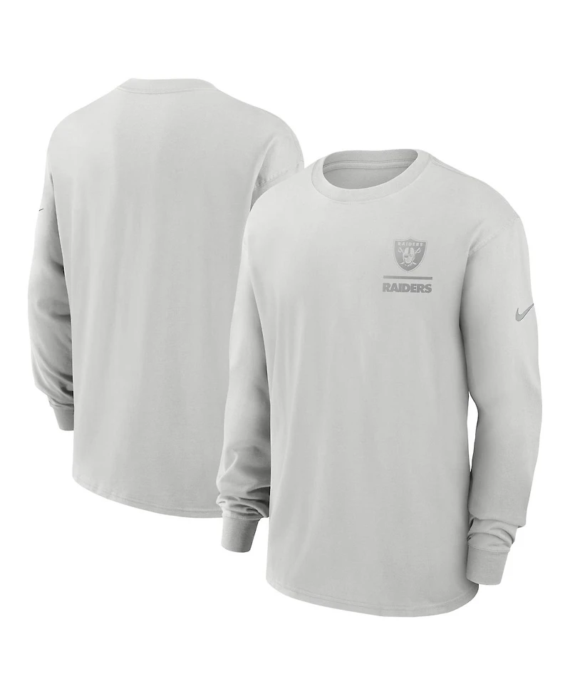 Nike Men's Gray Las Vegas Raiders Essential Heavy Max90 Long Sleeve T-Shirt