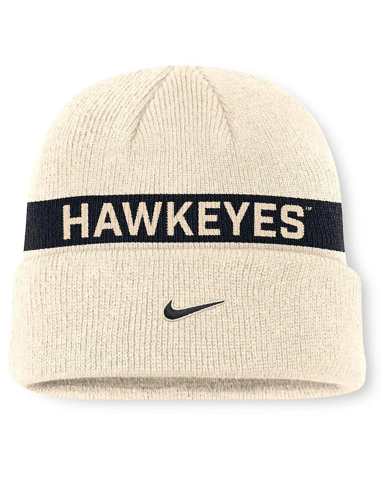 Nike Men's Natural Iowa Hawkeyes Peak Primetime Utility Cuffed Knit Hat