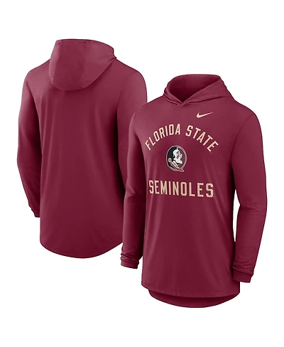 Nike Men's Garnet Florida State Seminoles Classic Arch Tri-Blend Performance Long Sleeve Hoodie T-Shirt