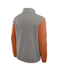 Nike Men's Heather Gray/Texas Orange Texas Longhorns Club Fleece Half-Zip Pullover Sweatshirt