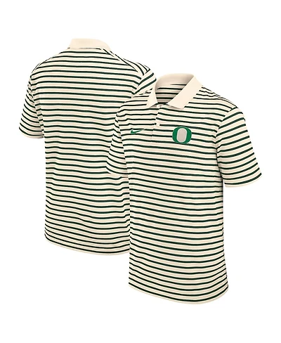 Nike Men's Tan Oregon Ducks Solid Foundation Striped Performance Polo Shirt
