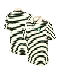 Nike Men's Tan Oregon Ducks Solid Foundation Striped Performance Polo Shirt