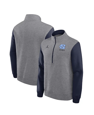 Jordan Men's Heather Gray North Carolina Tar Heels Club Fleece Half-Zip Pullover Sweatshirt