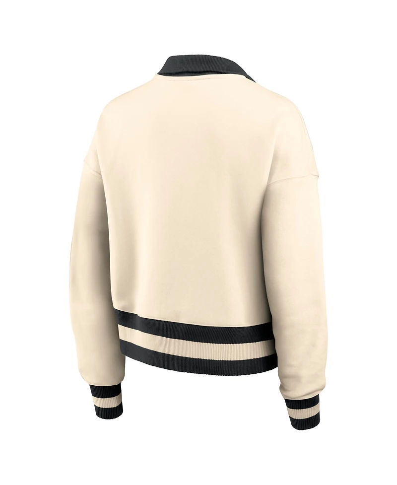 Jordan Women's Tan/Black Oklahoma Sooners Legacy Half-Zip Sweatshirt