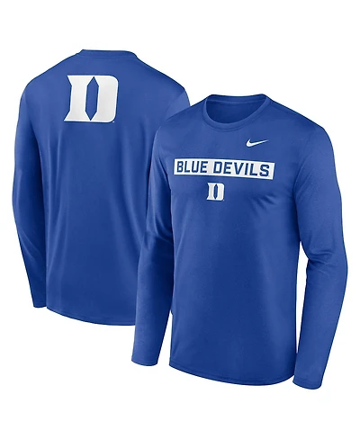 Nike Men's Royal Duke Blue Devils Primetime Campus 2-Hit Legend Long Sleeve T-Shirt