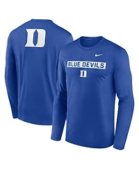 Nike Men's Royal Duke Blue Devils Primetime Campus 2-Hit Legend Long Sleeve T-Shirt