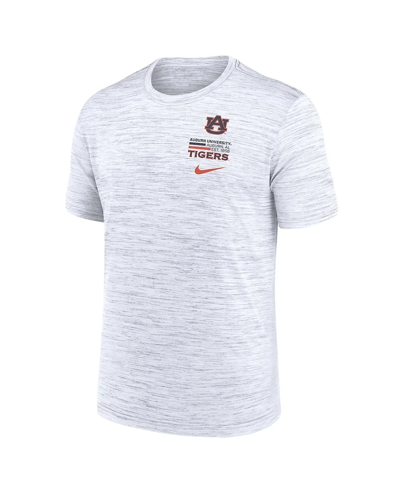 Nike Men's White Auburn Tigers Velocity Stacked Dri-fit T-Shirt
