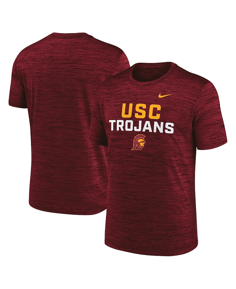 Nike Men's Cardinal Usc Trojans Campus Center Stack Velocity Performance T-Shirt