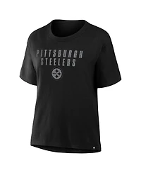 Fanatics Women's Black Pittsburgh Steelers Blackout Kneel Down Legacy T-Shirt