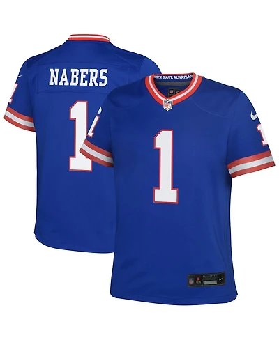 Nike Big Boys and Girls Malik Nabers Royal New York Giants Alternate Game Jersey