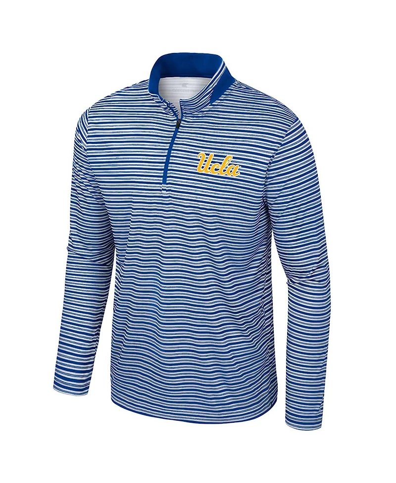 Colosseum Men's Blue Ucla Bruins Striped Quarter-Zip Sweatshirt