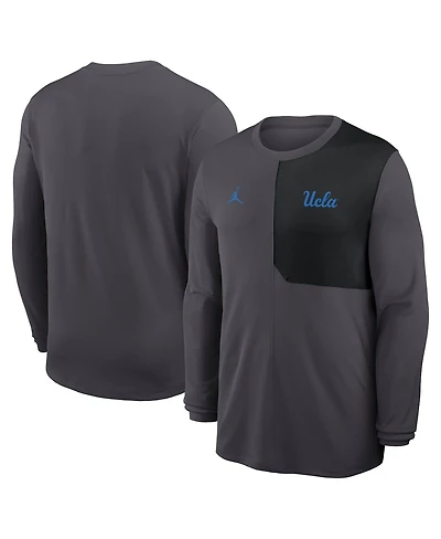Jordan Men's Anthracite Ucla Bruins 2025 Sideline Coach Uv Performance Long Sleeve T-Shirt