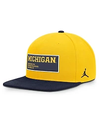 Jordan Men's Maize/Navy Michigan Wolverines 2025 On-field Patch Pro Dri-fit Snapback Hat