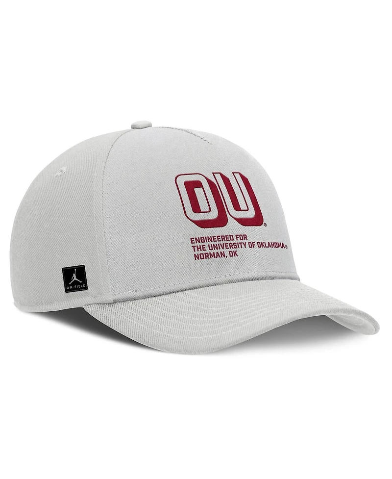 Jordan Men's Gray Oklahoma Sooners 2025 Sideline Dust Pinched Rise Adjustable Hat