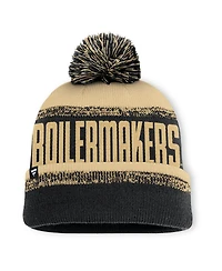 Fanatics Men's Black/Gold Purdue Boilermakers Thrive Cuffed with Pom Knit Hat