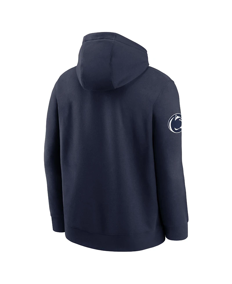 Nike Men's Navy Penn State Nittany Lions 2025 Sideline Club Fleece Pullover Hoodie