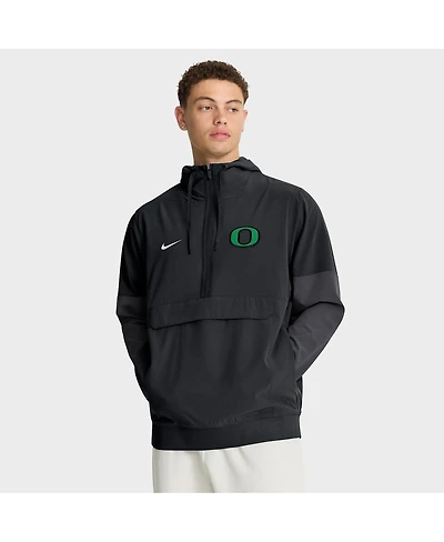 Nike Men's Black Oregon Ducks Anorak Half-Zip Hoodie Jacket