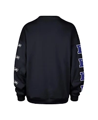 '47 Brand Women's College Navy Seattle Seahawks Go Big Oversized Pullover Sweatshirt