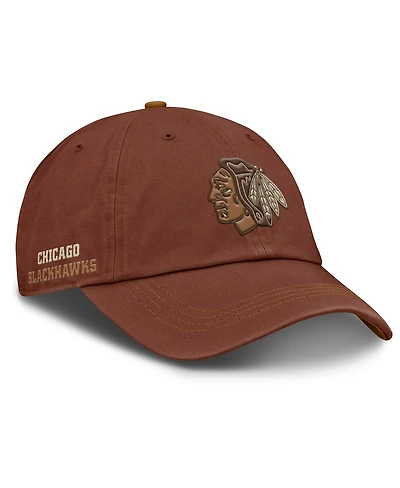 Fanatics Men's Brown Chicago Blackhawks Fall Leaves Timber Adjustable Hat