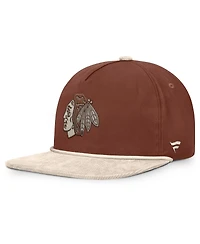Fanatics Men's Brown/Cream Chicago Blackhawks Reminisce Vintage Adjustable Hat