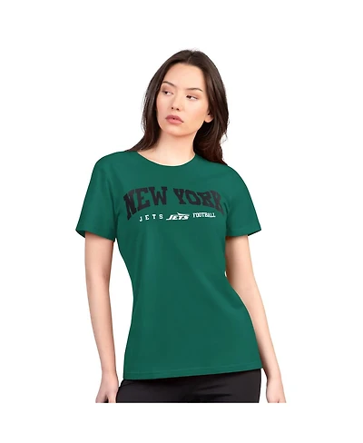 G-iii 4Her by Carl Banks Women's Green New York Jets Super-Slim Lightweight Winning Crew T-Shirt