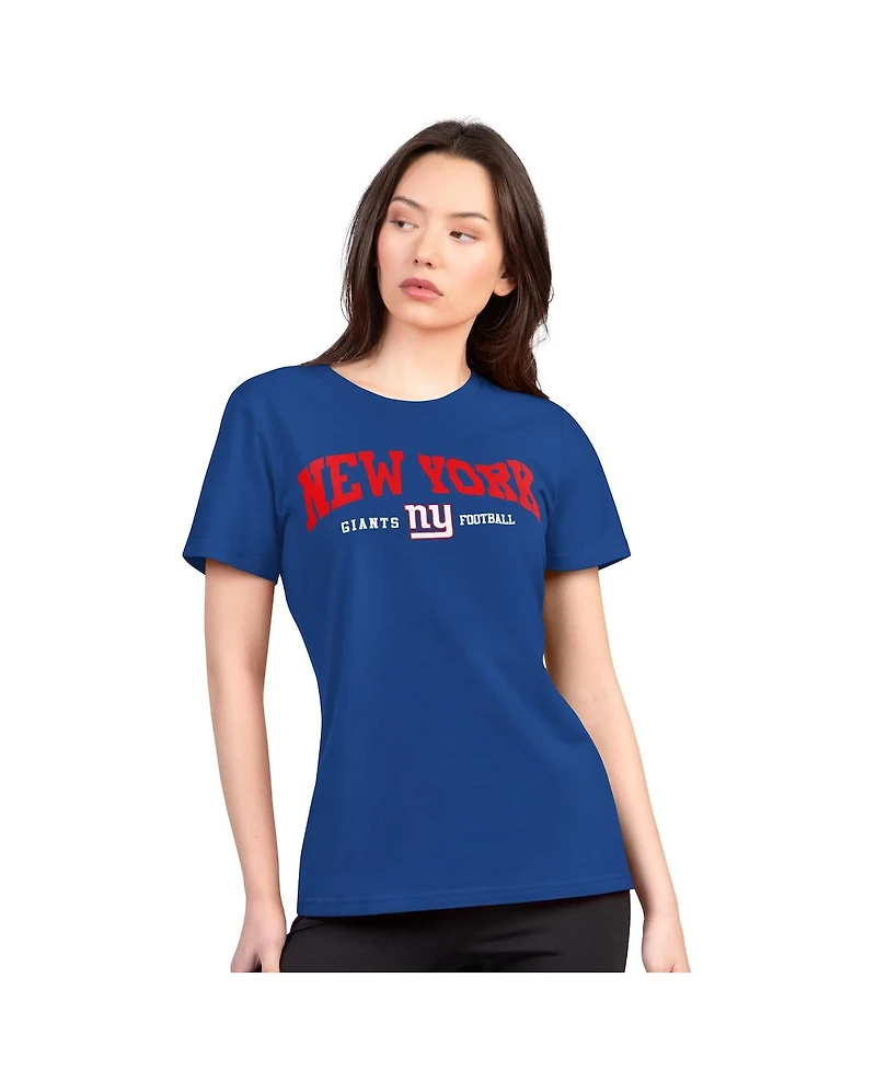 G-iii 4Her by Carl Banks Women's Royal New York Giants Super-Slim Lightweight Winning Crew T-Shirt