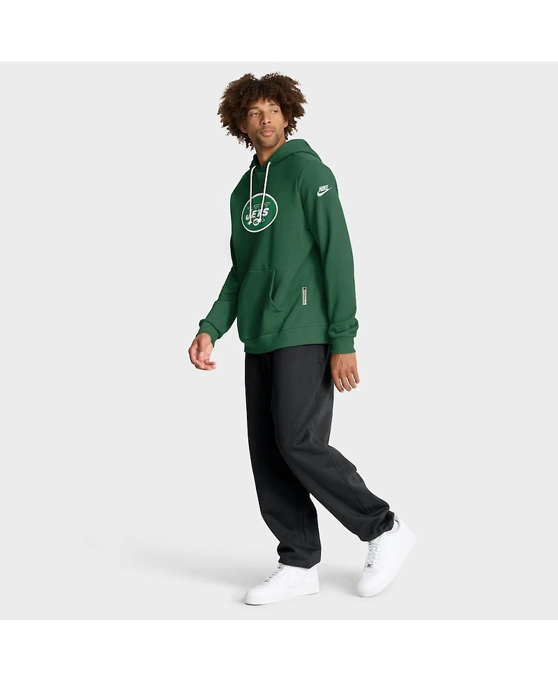 Nike Men's Green New York Jets Sideline Standard Issue Alt 2 Dri-fit Hoodie