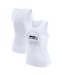 Wear by Erin Andrews Women's White Seattle Seahawks Ribbed Graphic Tank Top