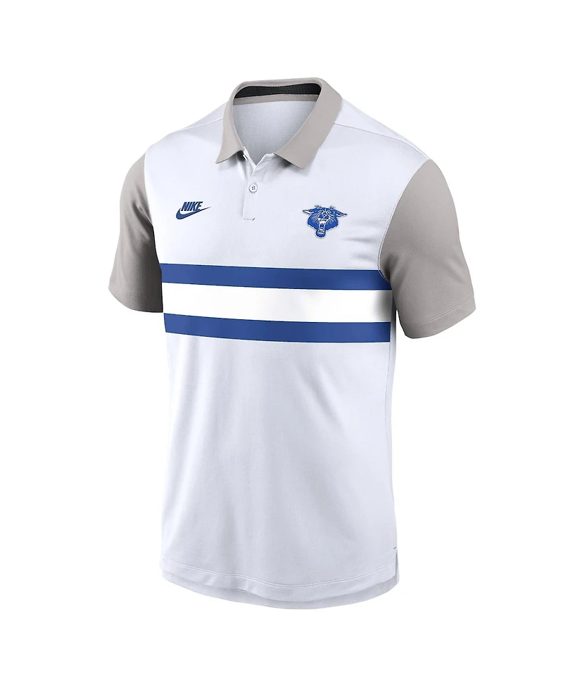 Nike Men's White/Gray Kentucky Wildcats Athletic Prep Legacy Logo Vapor Performance Polo Shirt