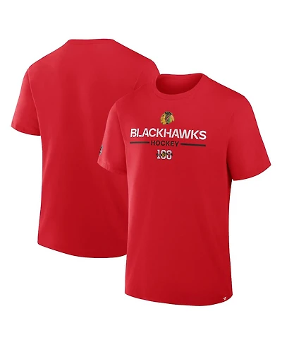 Fanatics Men's Red Chicago Blackhawks Centennial Celebration T-Shirt