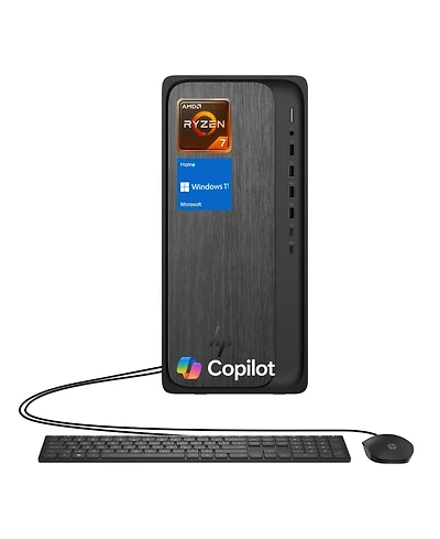 Hp OmniDesk Premium Tower Desktop Amd Ryzen 7 8700G 16GB Ram Amd Radeon Graphics 1TB Ssd Storage Windows 11 Home - Grey