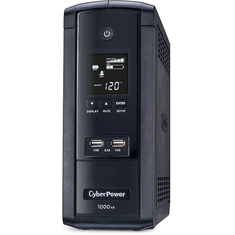 CyberPower Intelligent Lcd BRG1000AVRLCD 10 Outlet 1000VA 600W Surge Protection and Battery Backup Mini-Tower Ups System