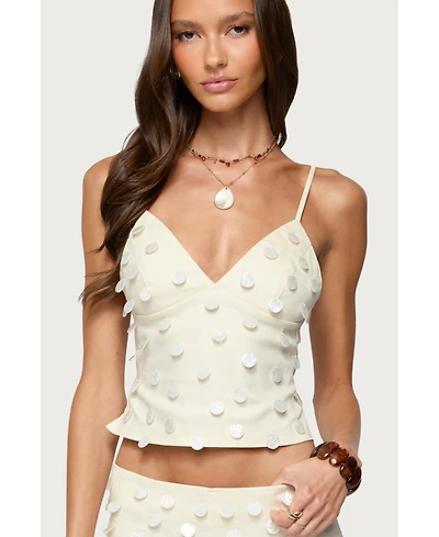 Edikted Womens Arielle Iridescent Backless Top