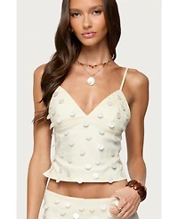 Edikted Womens Arielle Iridescent Backless Top