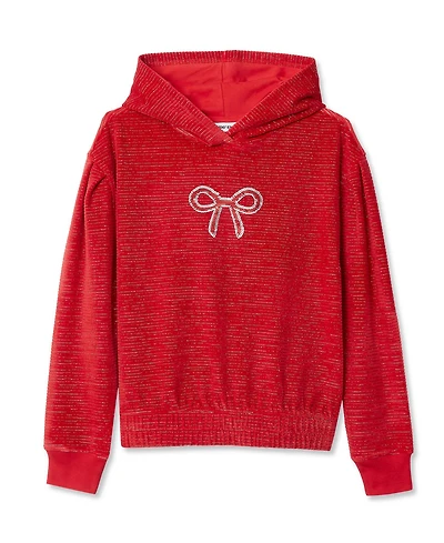Lands' End Girls Velour Hoodie Sweatshirt