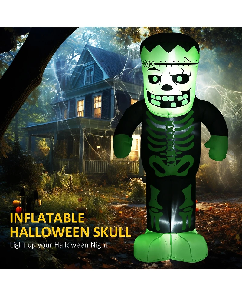 Homcom 8FT Outdoor Halloween Inflatable Skeleton Frankenstein