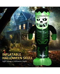 Homcom 8FT Outdoor Halloween Inflatable Skeleton Frankenstein