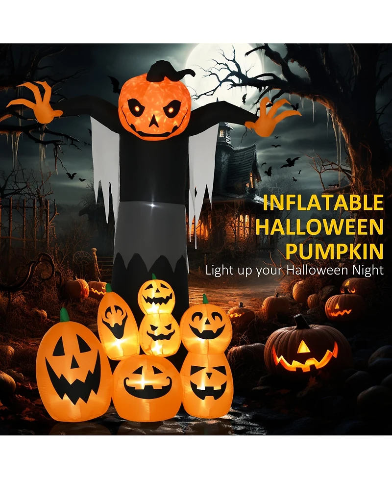Homcom 106.25" Giant Halloween Pumpkin Inflatable Decoration