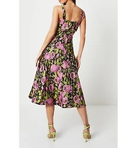 Coast Wide Strap Jacquard Midi Dress