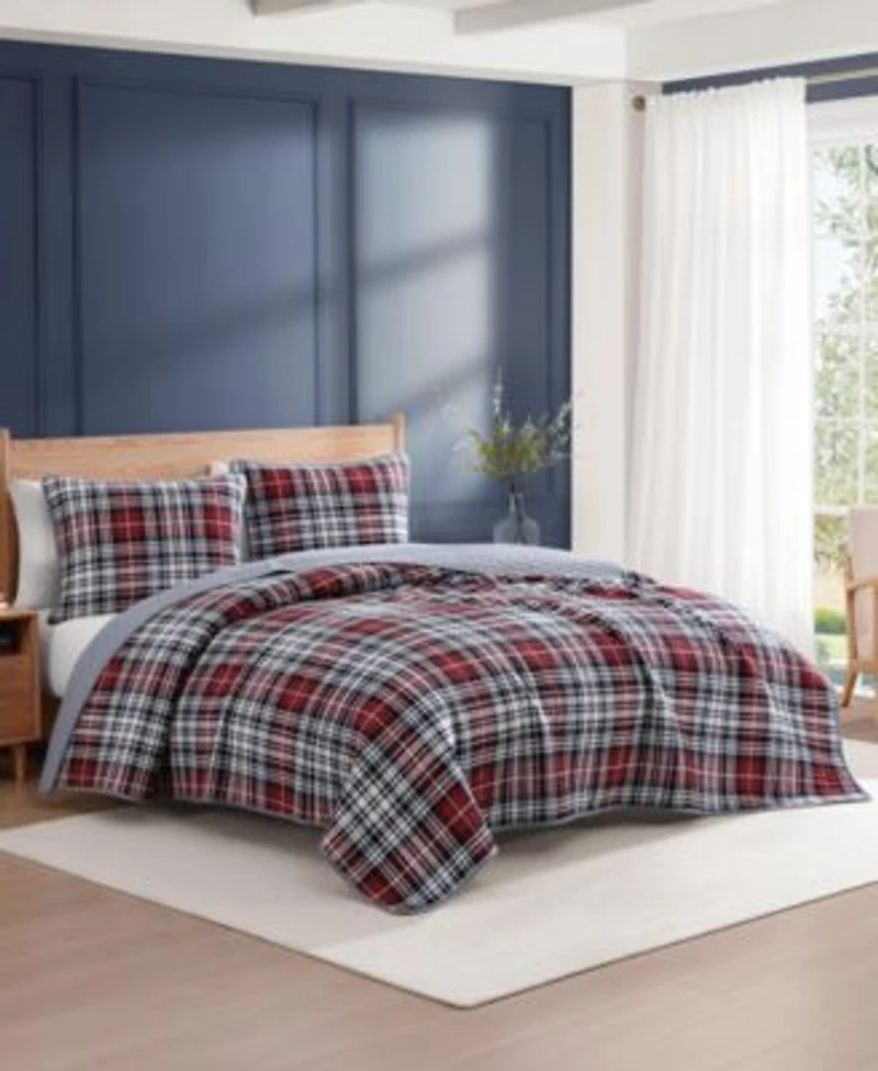 Tommy Hilfiger Collegiate Tartan Cotton Reversible Quilt Set