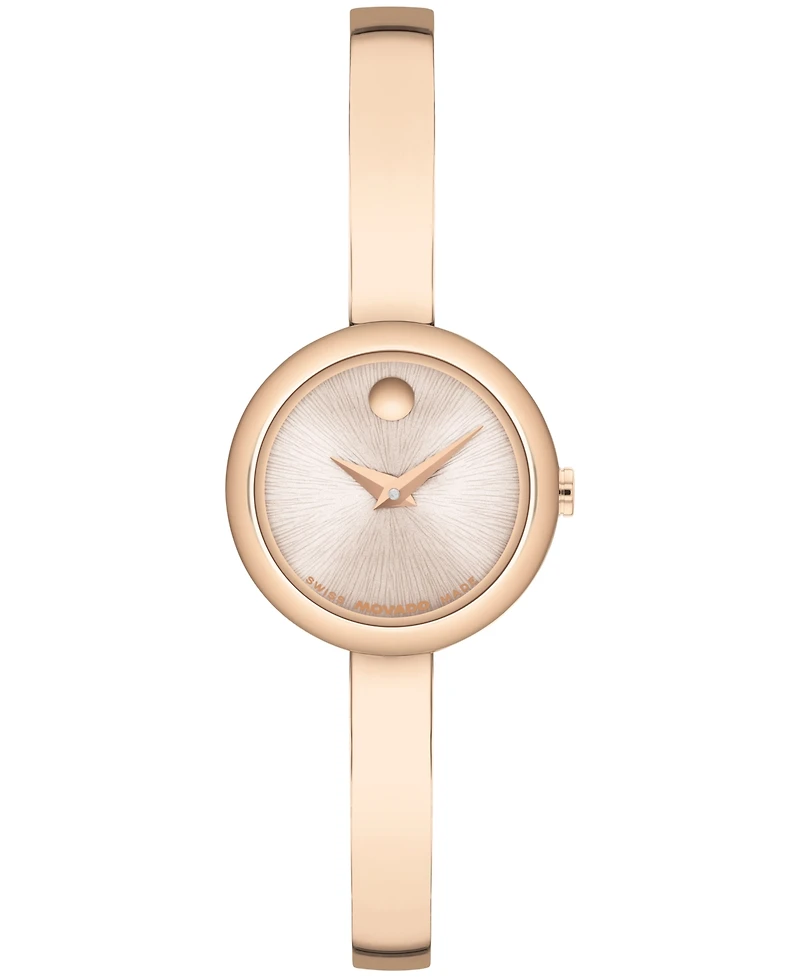 Movado Women's Museum Bangle Round Swiss Quartz Mid Rose Watch, 21.50mm