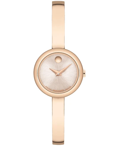 Movado Women's Museum Bangle Round Swiss Quartz Mid Rose Watch, 21.50mm