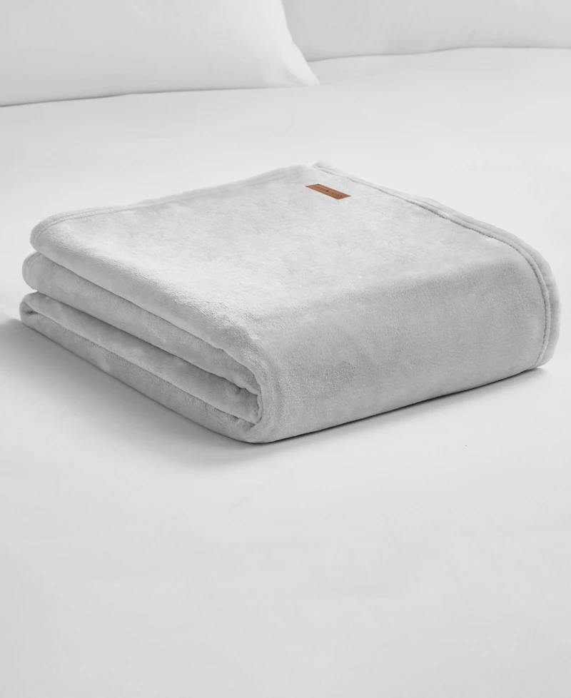 Lucky Brand Solid Plush Throw, 50" x 70"