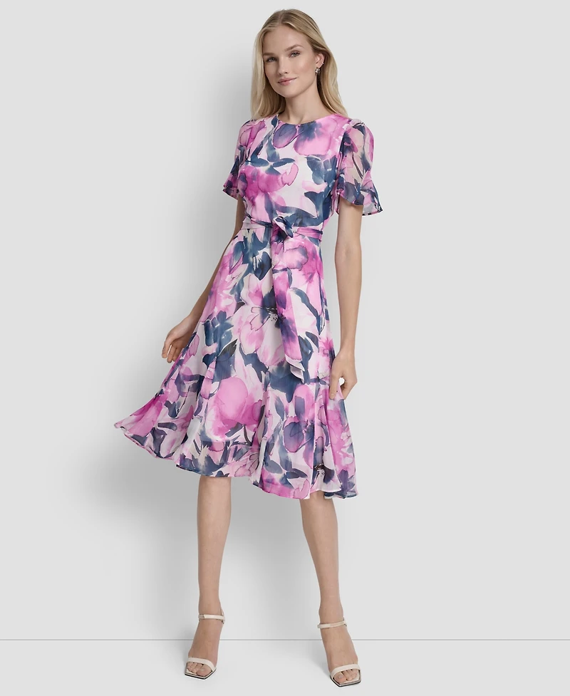 Dkny Women's Abstract-Print Midi Dress