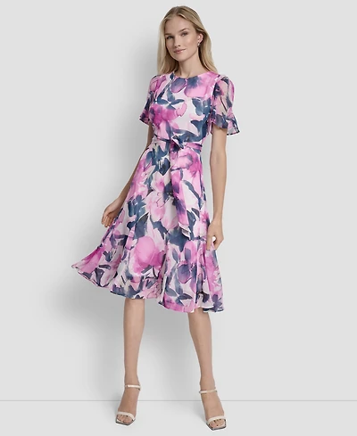 Dkny Women's Abstract-Print Midi Dress