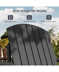 Outsunny Wood Adirondack Chair, Wooden Outdoor & Patio Seating,