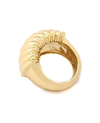Robert Lee Morris Soho Gold Ribbed Tube Band Ring